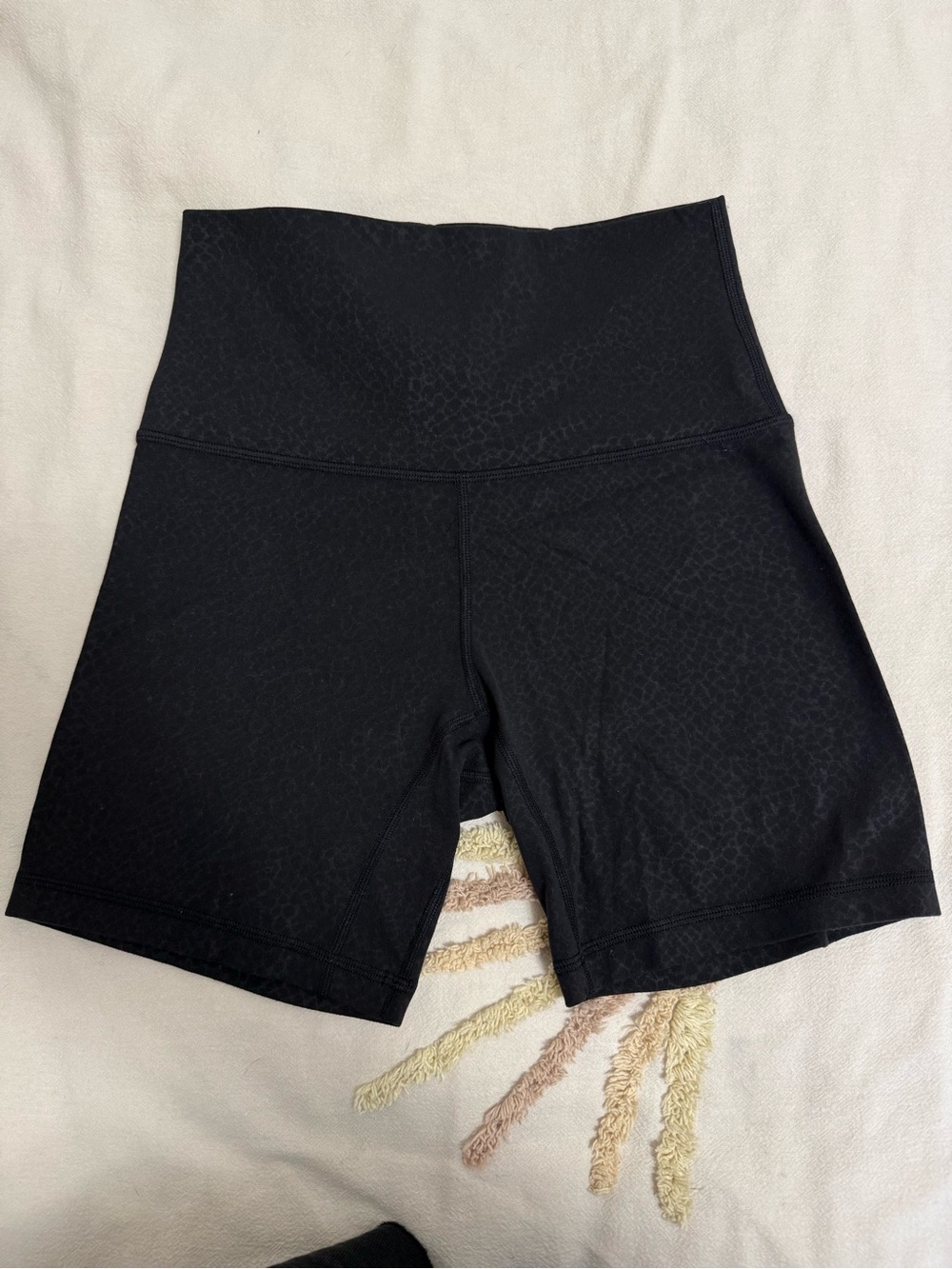 Lululemon Black Cheetah Biker Shorts